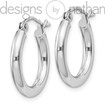 925 Rhodium-Plated Silver Seamless Classic Hoop Earrings 2.5 mm x 17 mm 1.4