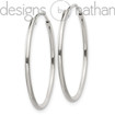 925 Sterling Silver Polished Thin Endless Hoop Earrings 1.3 mm x 26 mm 1.1 grams 925 Sterling Silver Polished Thin Endless Hoop Earrings 1.3 mm x 26 mm 1.1 grams