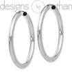 14k White Gold Polished Thick Round Endless Hoop Earrings 3 mm x 35 mm 2.4 grams