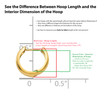 10K Yellow Gold Polished Slender Endless Hoop Earrings 1.5 mm x 17 mm 0.7 grams