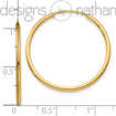 10K Yellow Gold Polished Slender Endless Hoop Earrings 1.5 mm x 25 mm 1 grams