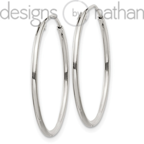 925 Sterling Silver Polished Thin Endless Hoop Earrings 1.3 mm x 26 mm 1.1 grams 925 Sterling Silver Polished Thin Endless Hoop Earrings 1.3 mm x 26 mm 1.1 grams