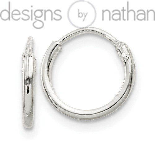 925 Sterling Silver Polished Thin Endless Hoop Earrings 1.3 mm x 10 mm 0.3 grams 925 Sterling Silver Polished Thin Endless Hoop Earrings 1.3 mm x 10 mm 0.3 grams