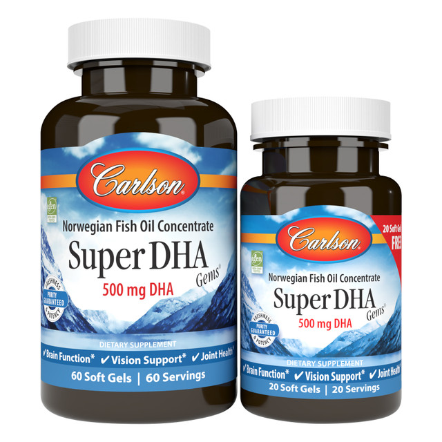 DHA plays an essential role in brain, vision, and nervous system health. Super DHA Gems provide 500 mg of DHA in a single soft gel. sku_1554