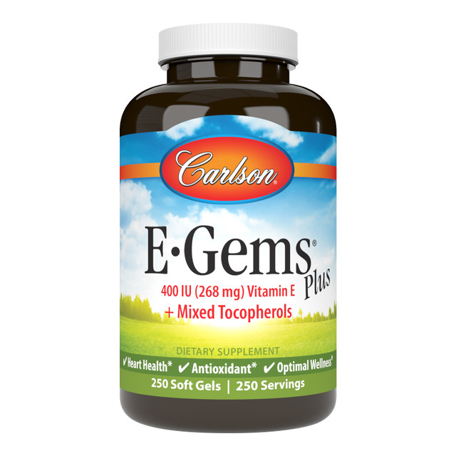 E-Gems Plus 400 IU (268 mg) has the potency of vitamin E as d-alpha tocopherol, plus the antioxidant value of other tocopherols, including d-beta, d-delta, & d-gamma. sku_0442-UPC