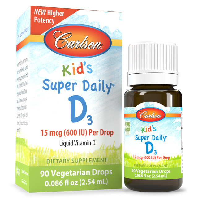 Kid's Super Daily D3 provides vitamin D3 in one convenient flavor-free drop to support healthy growth and development. Choose from 400 IU (10 mcg) or 600 IU (15 mcg). vitamin d for kids