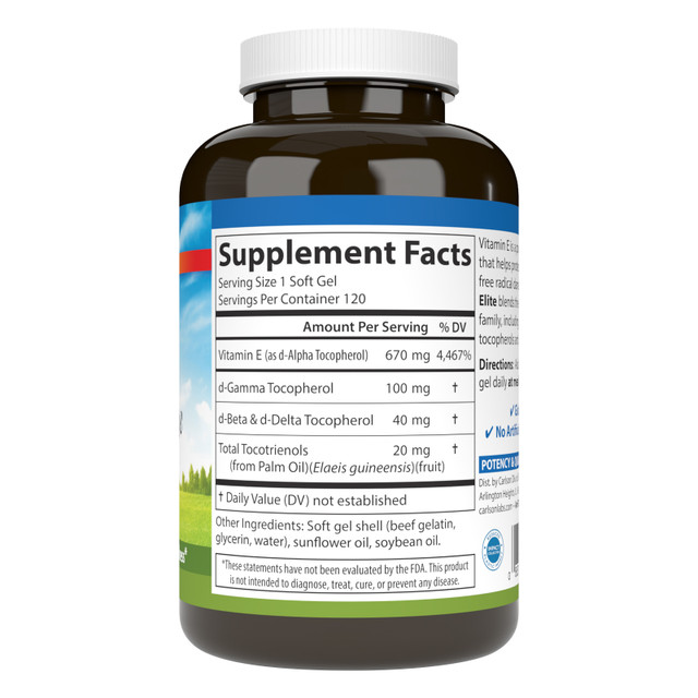 E-Gems® Elite 1,000 IU (670 mg) is an exclusive blend of the entire vitamin E family, including eight forms of tocopherols and tocotrienols. 1000 iu to mg, vitamin e 1000 iu