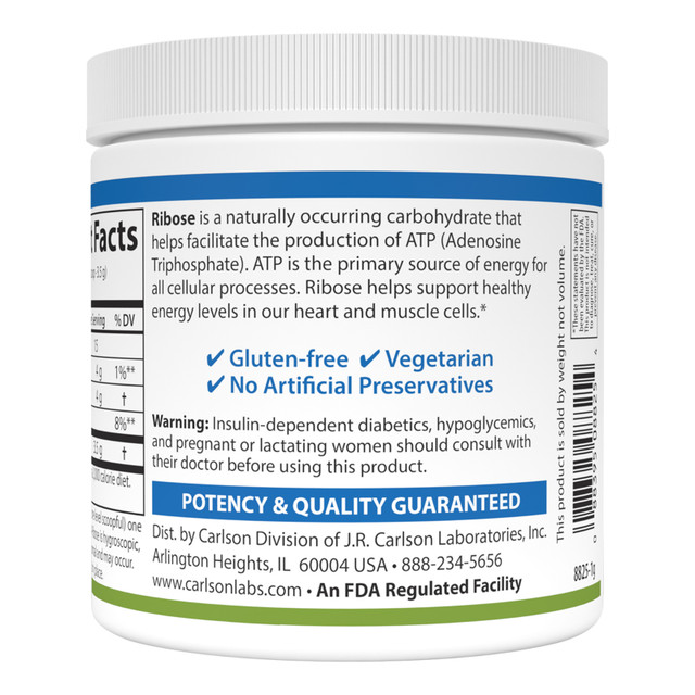 Pure d-Ribose is an all-natural, five-carbon sugar that's important for producing Adenosine Triphosphate (ATP), the primary source of energy for all of our cellular processes. dribose powder, d ribose health benefits, ribose supplement