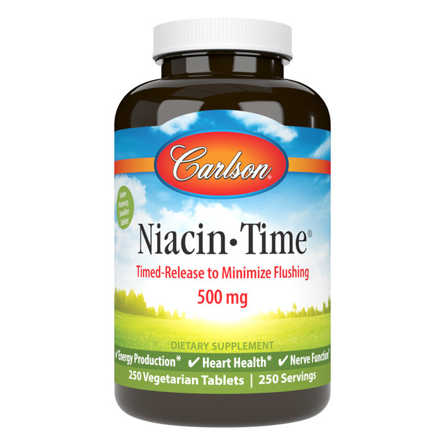 Niacin-Time is prepared to minimize or eliminate flushing by providing a gradual release of Niacin over a period of several hours. sku_2792-UPC flushing niacin, niacin time release