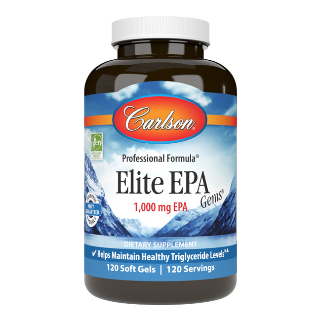 Elite EPA Gems is a highly concentrated supplement that provides 1,000 mg of EPA in a single soft gel. EPA helps maintain healthy triglyceride levels already within normal range.