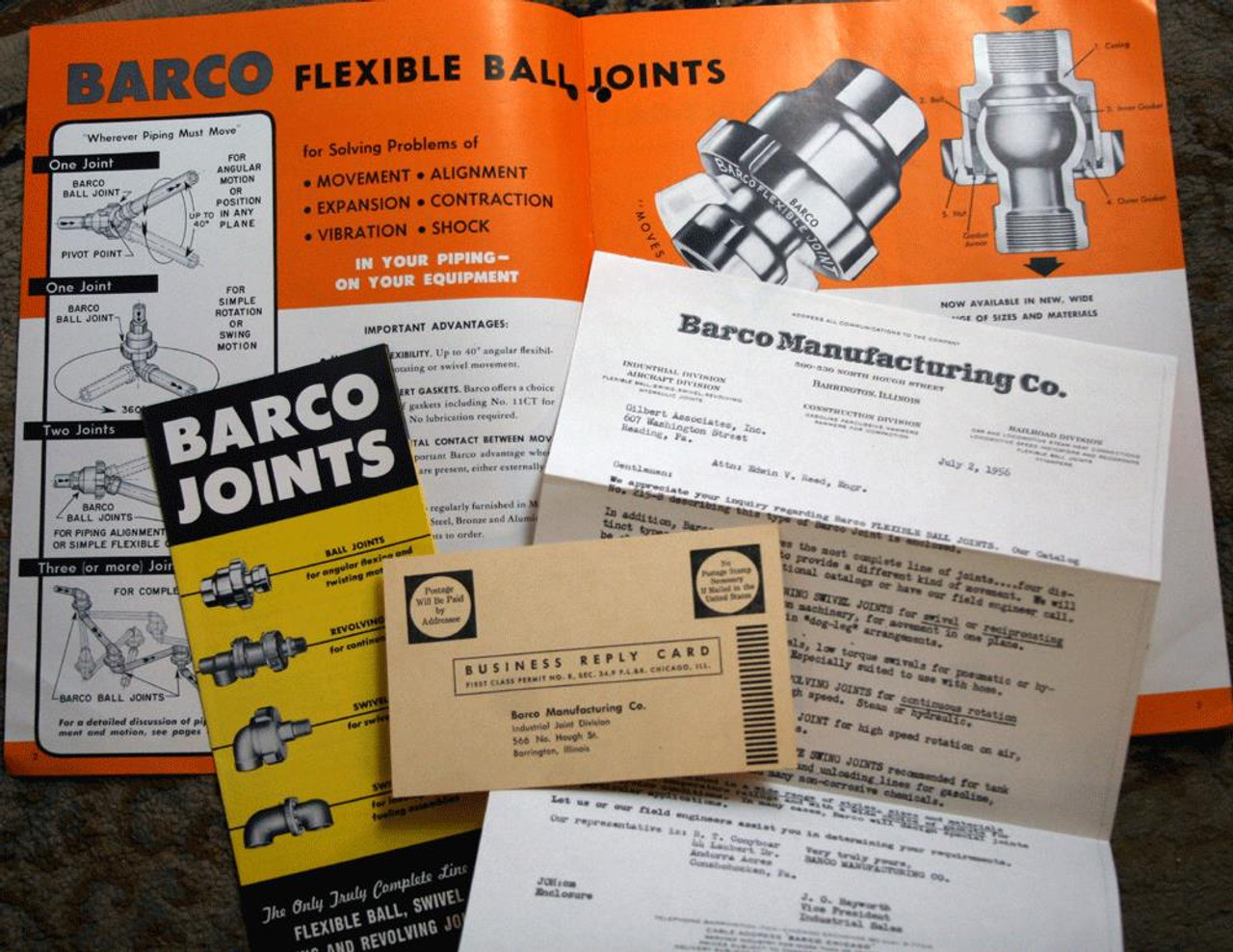 BARCO Flexible Ball Joints for Piping Catalog, Brochure 1955 Barco
