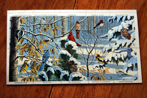 1969 Wildlife Christmas Stamps Painted by Arthur Singer 50 Stamp Book VINTAGE