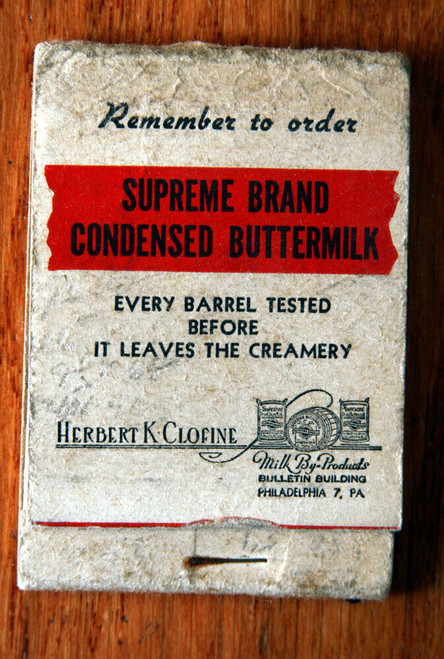 Supreme Brand Condensed Buttermilk "Matchbook" Notepad Advertising 1920's-1930's