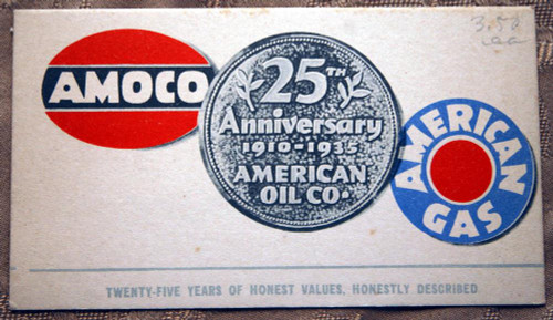 AMOCO American Gas 25th Anniversary 1910-1935 Advertising Blotter Amer. Oil Co.