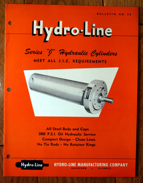 HYDRO-LINE Series "J" Hydraulic Cylinders Bulletin No. 35 Vintage Catalog