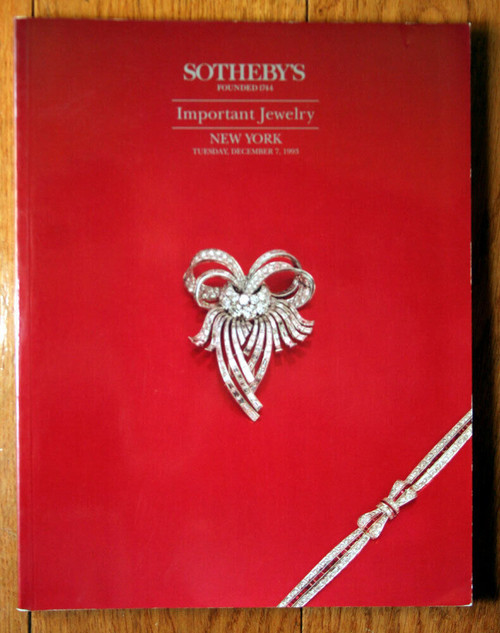 Sotheby's Catalog IMPORTANT JEWELRY New York December 7, 1993 Auction Exhibition