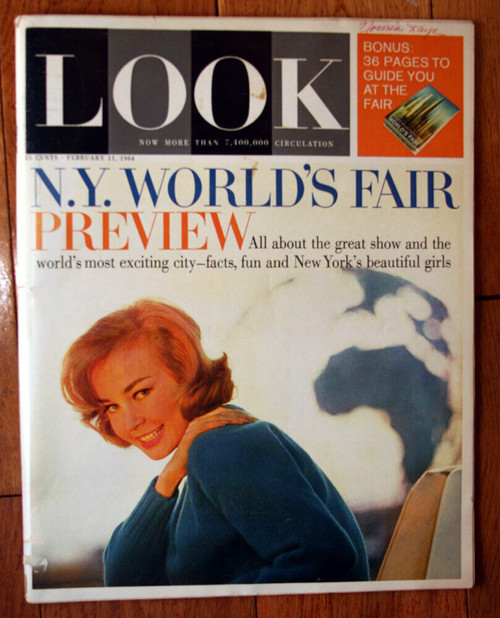 LOOK MAGAZINE February 11 1964 New York World's Fair Guide Booklet Included NYWF