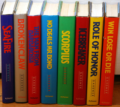 Ian Fleming's JAMES BOND BOOK LOT of 8 John Gardner HC/DJ 1980s-90s MASTER SPY