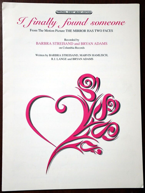 I Finally Found Someone Sheet Music by Barbara Streisand & Bryan Adams 1996