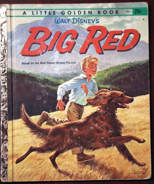 Walt Disney's BIG RED Vintage Little Golden Book D102 1962 "A" 1st Edition