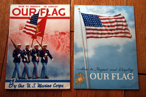 How to Respect and Display OUR FLAG by the U.S. Marine Corps 1942 WWII Booklets