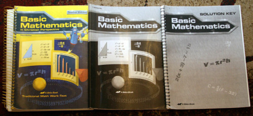 BASIC MATHEMATICS Grade 7 A Beka Book Homeschool Lot Teacher Text/Quiz Solution