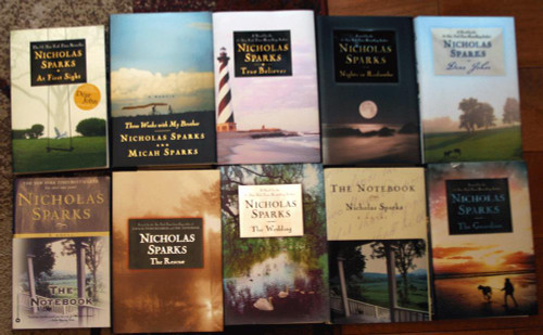 Lot of 10 NICHOLAS SPARKS Novels 6 Hardcover with Dust Jacket 2 Paperback 1st Ed