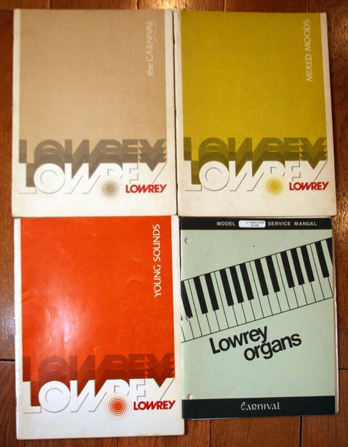 LOWREY Organ Music Book Lot Carnival, Mixed Moods, Young Sounds 1975 Vintage