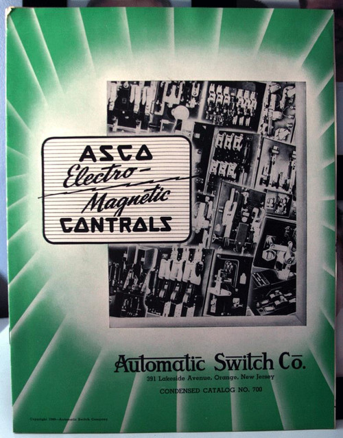 ASCO Electro-Magnetic Controls 1949 Catalog No. 700 Automatic Switch Co. Relays