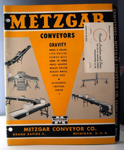 METZGAR CONVEYORS Catalog No. 54 Vintage 1950's Grand Rapids, MI INDUSTRIAL 