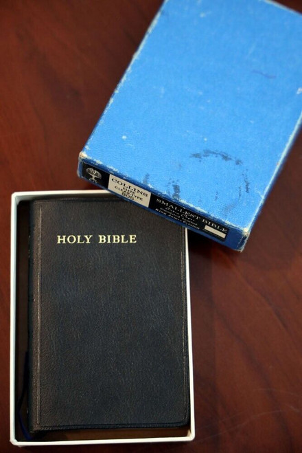 Collins Elite Clear-Type SMALLEST BIBLE #805 KJV Faux Leather in Original Box