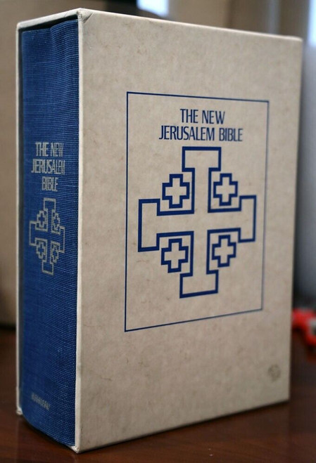 THE NEW JERUSALEM BIBLE 1985 Doubleday Blue Hardcover + Slipcase - Vintage