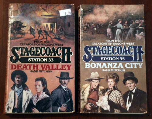 STAGECOACH Station 33 DEATH VALLEY & 35 BONANZA CITY by Hank Mitchum Paperbacks
