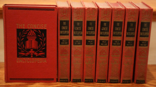 THE CONCISE ENCYCLOPEDIA 8-Volume Vintage Book Set 1937 Wise & Co. ILLUSTRATED