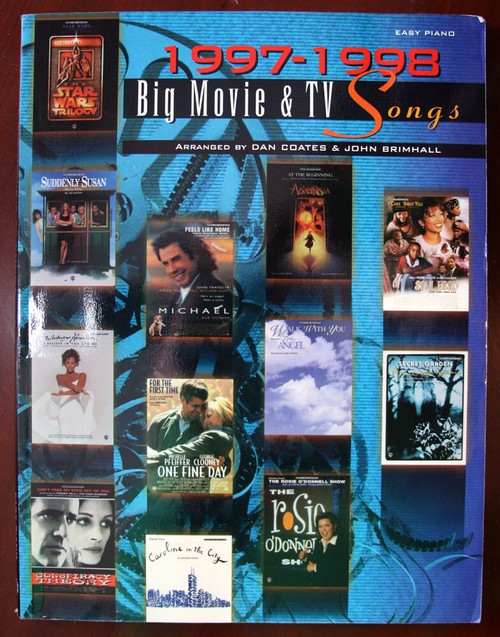 1997-1998 Big Movie & TV Songs Easy Piano Sheet Music Songbook Coates/Brimhall