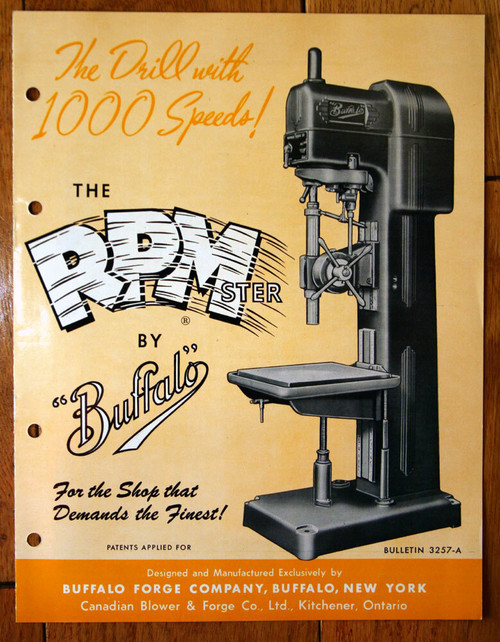 Buffalo Forge Company RPMster Bulletin 3257-A Vintage Catalog 1951 Buffalo NY