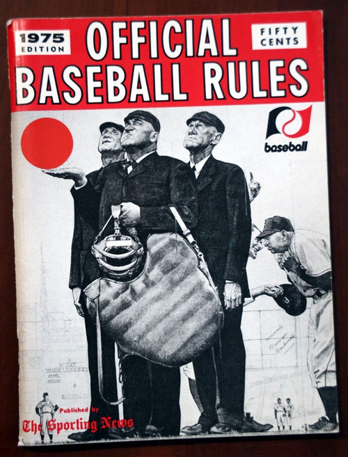 OFFICIAL BASEBALL RULES 1975 Edition Sporting News Vintage Paperback