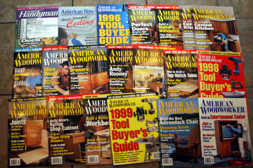 Lot of 20 AMERICAN WOODWORKER Magazine Issues 1996-1999 Family Handyman How-To