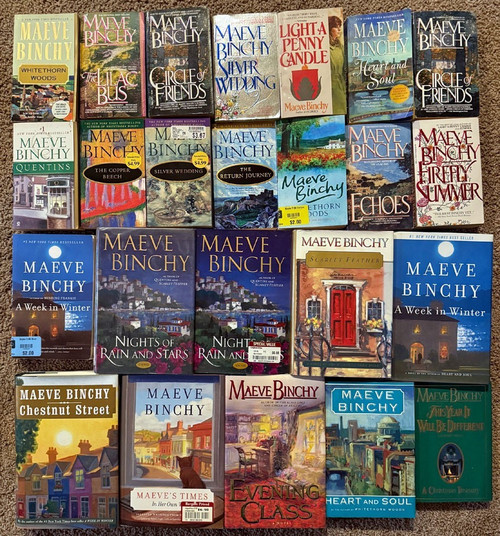 Lot of 24 MAEVE BINCHY Books Hardcover & Paperback Scarlet Feather/Evening Class
