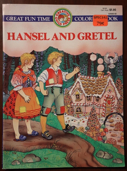 HANSEL & GRETEL 1987 Vintage Coloring Book Creative Child Press UNUSED Peter Pan