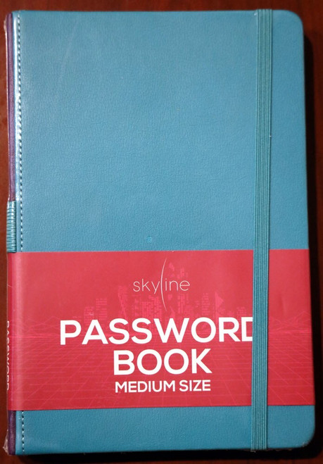 Skyline PASSWORD BOOK Medium Size BRAND NEW SEALED Turquoise Cover Notebook