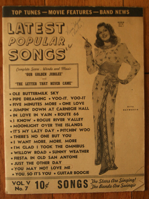 Latest Popular Songs 1946 Vintage Music Magazine RITA HAYWORTH Cover