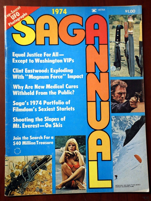 SAGA ANNUAL 1974 Vintage Magazine Clint Eastwood/UFO/1970's Sex Stars