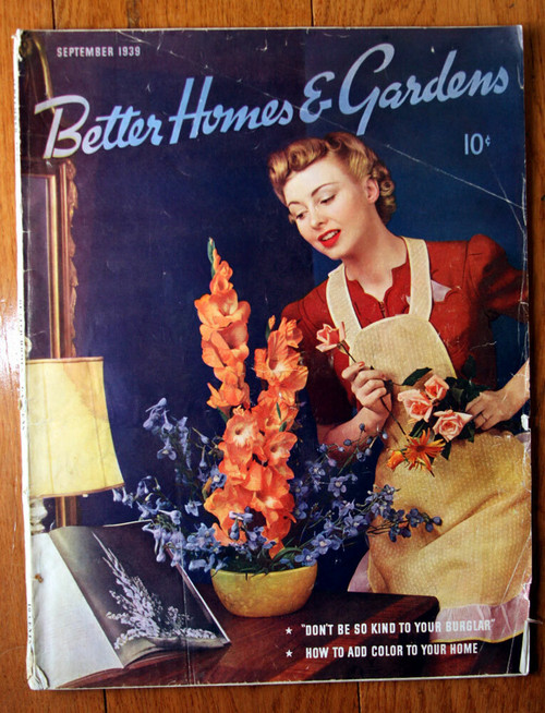 BETTER HOMES AND GARDENS  September 1939 Vintage Magazine 
