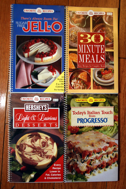 Lot of (4) Favorite All Time Recipe Booklets JELL-O, HERSHEY'S, PROGRESSO +
