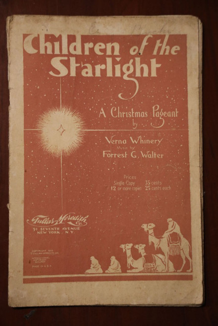 Children of the Starlight: A Christmas Pageant by Verna Whinery 1933 Sheet Music