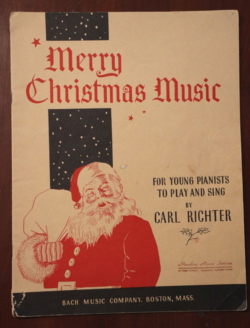 Merry Christmas Music 1937 Vintage Sheet Music Songbook Carl Richter Bach Co.