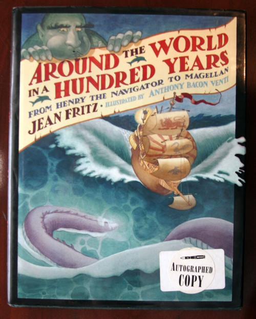 Around the World in a Hundred Years by Jean Fritz  SIGNED by Anthony Bacon Venti