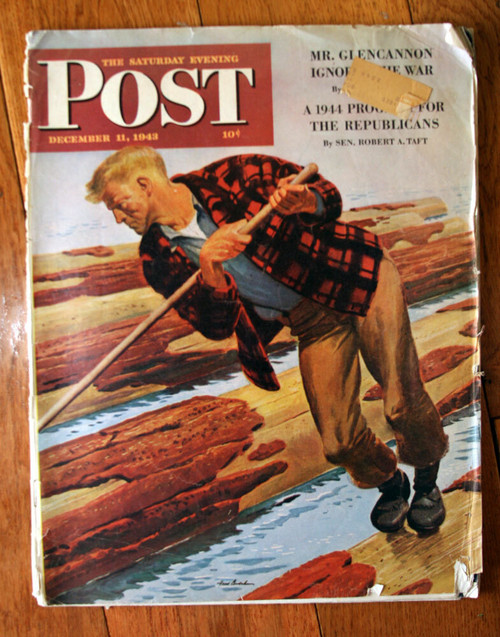 The Saturday Evening Post December 11, 1943 Vintage Magazine Fred Ludekens Cover