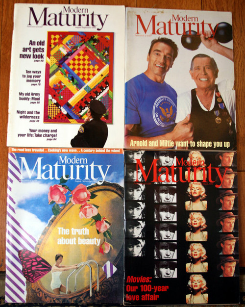 MODERN MATURITY Magazine Lot 1990-1993 Arnold Schwarzenegger Marilyn Monroe AARP